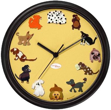 dog clock design by Leslie Nazarian