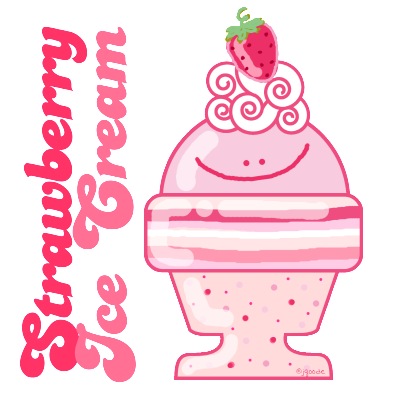 Strawberry ice cream sundae cartoon by JGoode