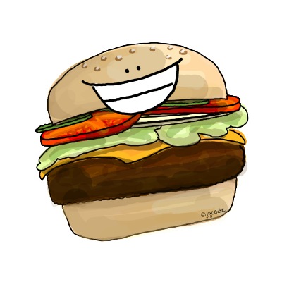 Smiley cheeseburger by JGoode