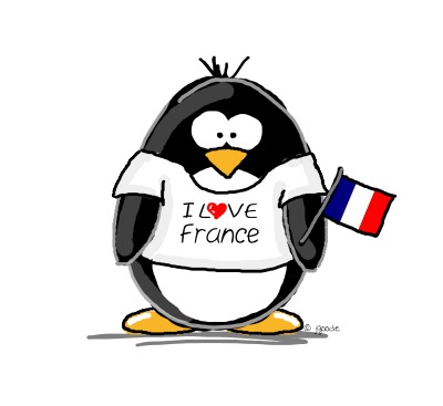 I Love France Penguin by JGoode