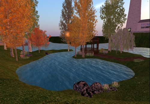pretty pond in Second Life by Serena Portello