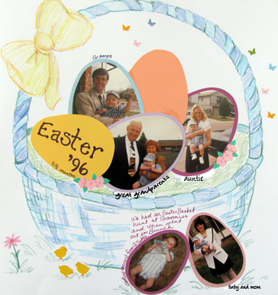 Easter Basket scrapbook layout