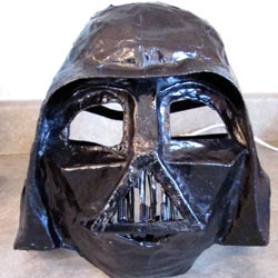 Paper mache Darth Vader mask