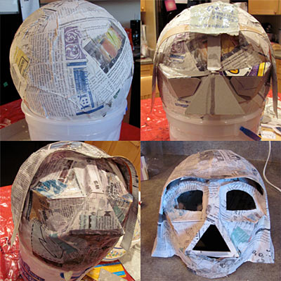 Making a paper mache Darth Vader Mask