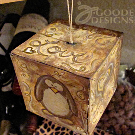 Karen Burniston twist cube embellished by Jen Goode