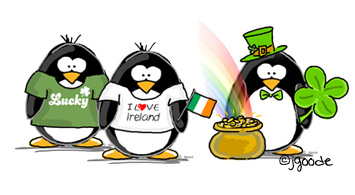 St. Patrick's Day Penguins by Jen Goode