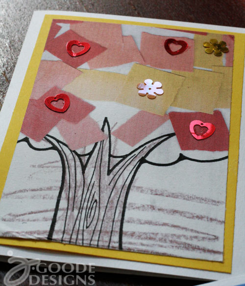 Kids art greeting card close-up